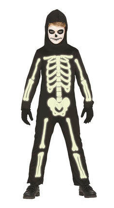 Feestbazaar Glow in the dark skeletten pak kind
