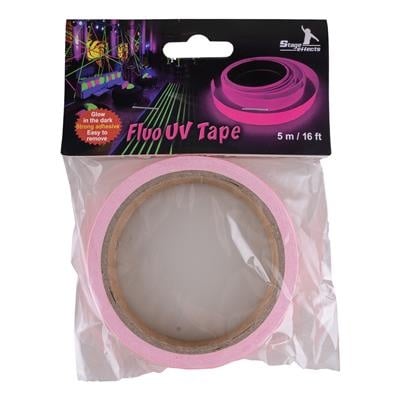 Feestbazaar Glow In The Dark UV Tape Roze (5m)