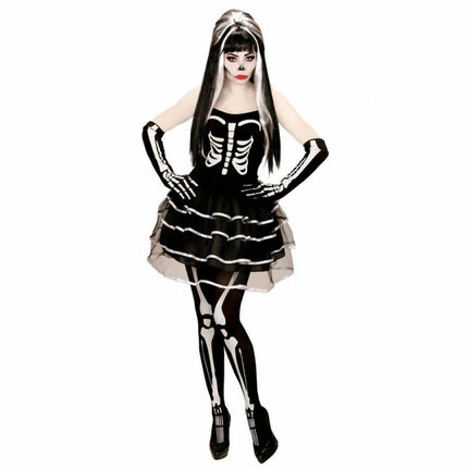 Feestbazaar Gothic Skelet Vrouw Kostuum