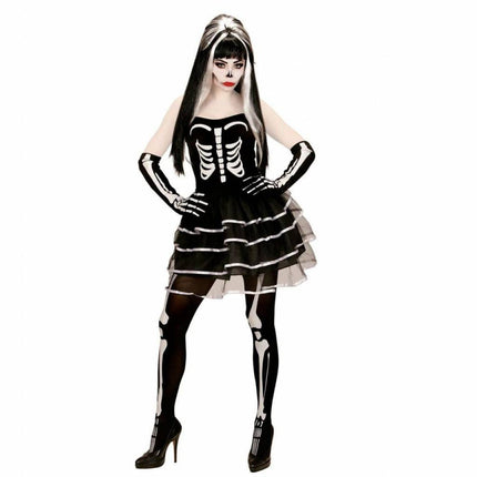 Feestbazaar Gothic Skelet Vrouw Kostuum