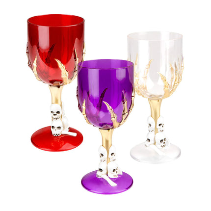 Feestbazaar Gothic Skull Halloween Wijnglas