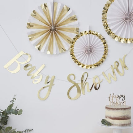 Feestbazaar Gouden Babyshower Letterslinger (1.5m)