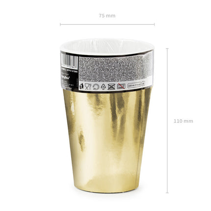 Feestbazaar Gouden Bekertjes karton 220ml (6st)
