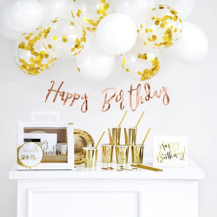 Feestbazaar Gouden Decoratieset Verjaardag