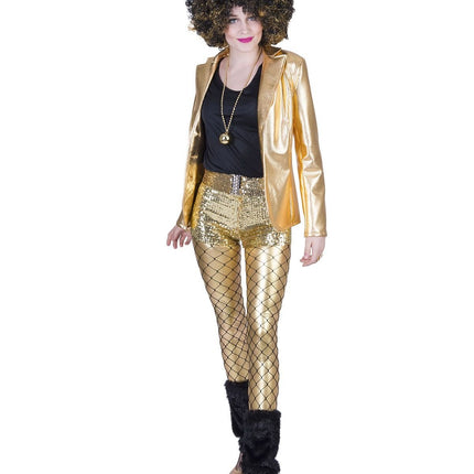 Feestbazaar Gouden disco colbert dames