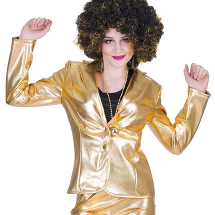 Feestbazaar Gouden disco colbert dames