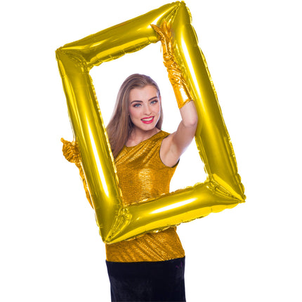 Feestbazaar Gouden Folieballon Fotolijst (85x60cm)