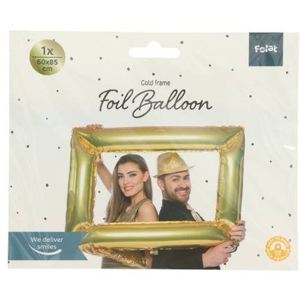 Feestbazaar Gouden Folieballon Fotolijst (85x60cm)