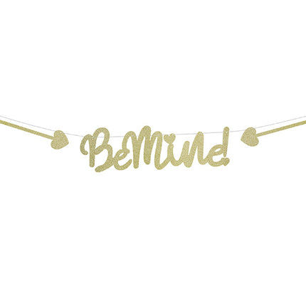 Feestbazaar Gouden Glitter Letterslinger Be Mine!