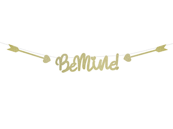 Feestbazaar Gouden Glitter Letterslinger Be Mine!