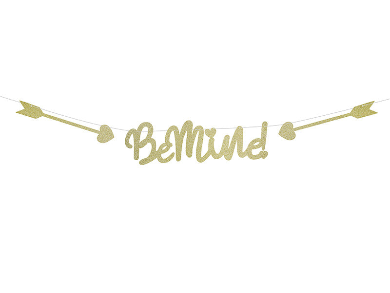 Feestbazaar Gouden Glitter Letterslinger Be Mine!