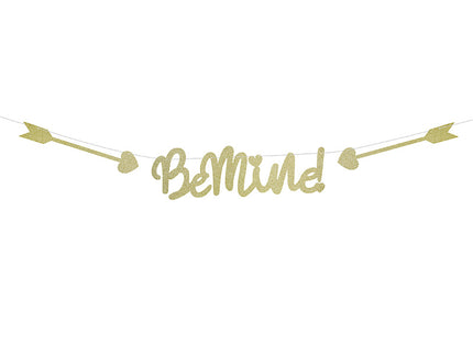 Feestbazaar Gouden Glitter Letterslinger Be Mine!