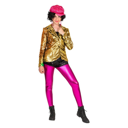 Feestbazaar Gouden Jasje Pailletten Dames