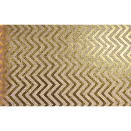 Feestbazaar Gouden Jute Tafelloper met Visgraat patroon (28x500cm)