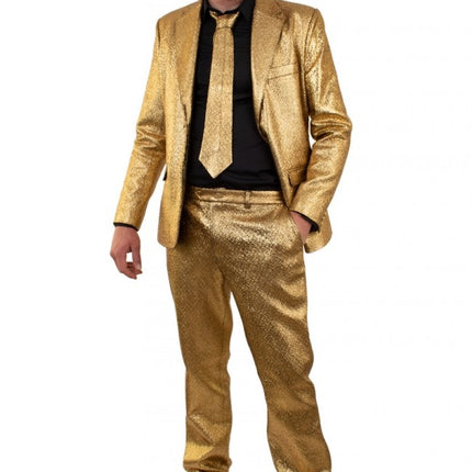 Feestbazaar Gouden kostuum metallic 3-delig