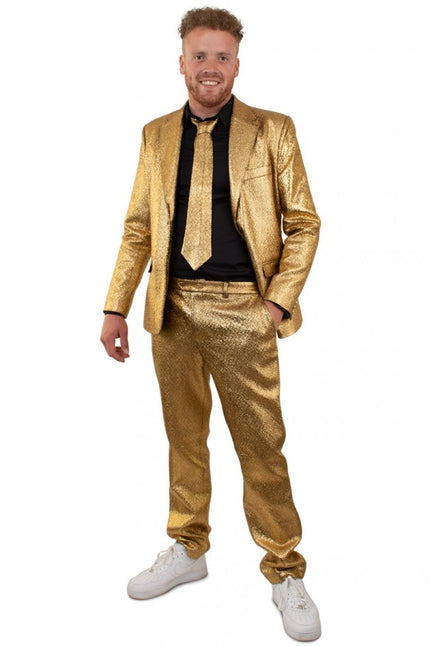 Feestbazaar Gouden kostuum metallic 3-delig