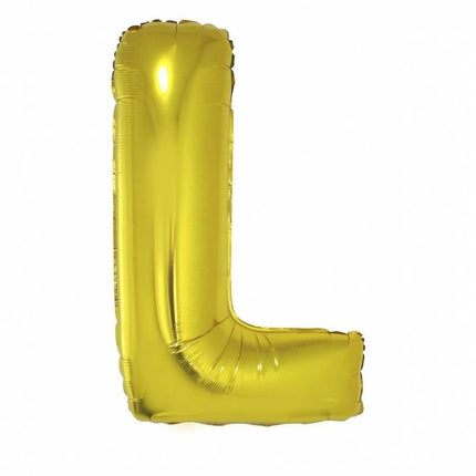 Feestbazaar Gouden letter ballon 'L' groot