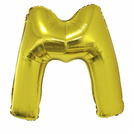 Feestbazaar Gouden letter ballon 'M' groot