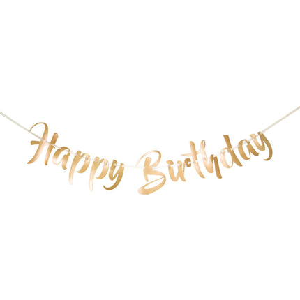 Feestbazaar Gouden Letterslinger Happy Birthday - 1 Meter
