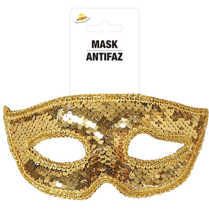Feestbazaar Gouden Oogmasker Pailletten
