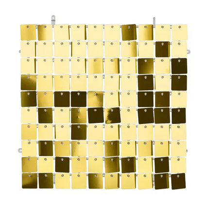 Feestbazaar Gouden Paillettenpaneel Backdrop Vierkant (30x30cm)