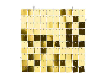 Feestbazaar Gouden Paillettenpaneel Backdrop Vierkant (30x30cm)
