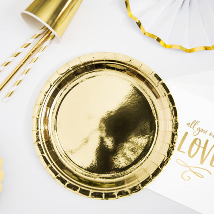 Feestbazaar Gouden Partyborden Metallic 23cm