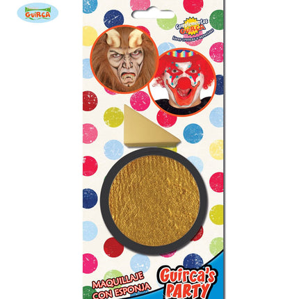 Feestbazaar Gouden schmink doosje met sponsje