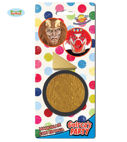 Feestbazaar Gouden schmink doosje met sponsje