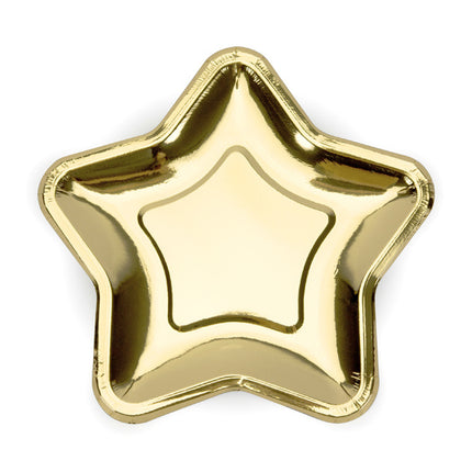 Feestbazaar Gouden Ster Borden 6 stuks