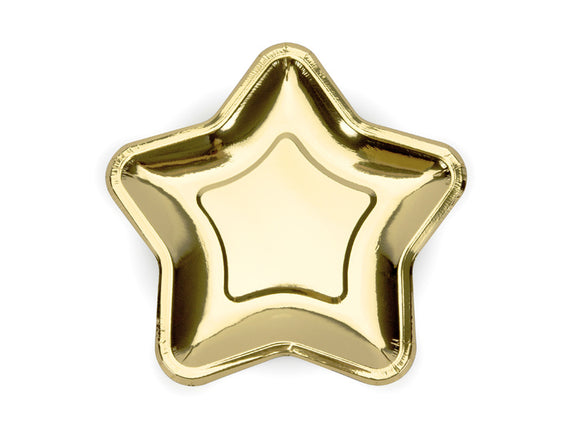 Feestbazaar Gouden Ster Borden 6 stuks