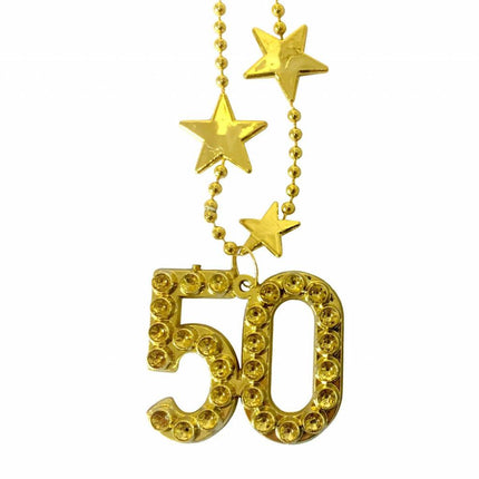 Feestbazaar Goudkleurige ketting 50 jaar