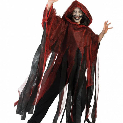 Feestbazaar Grafschender cape rood volwassenen