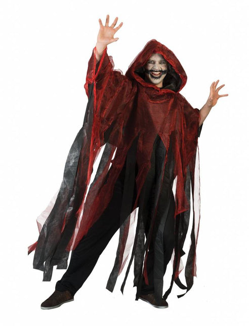 Feestbazaar Grafschender cape rood volwassenen