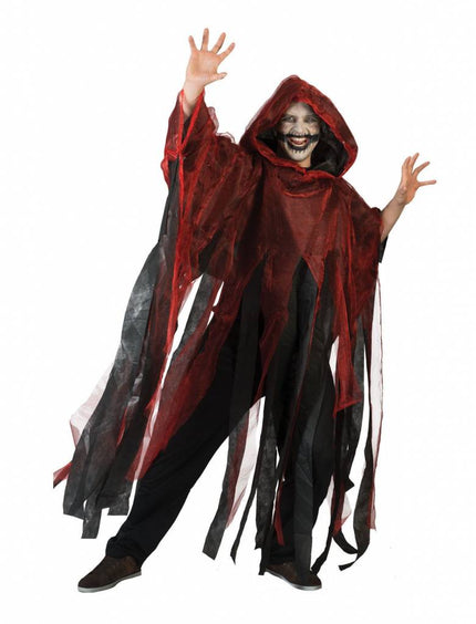 Feestbazaar Grafschender cape rood volwassenen