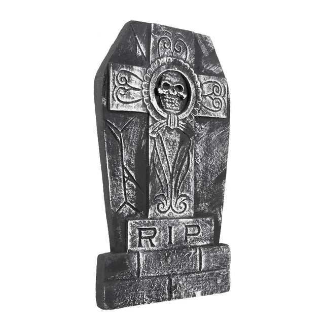 Feestbazaar Grafsteen Skull Cross RIP (50x27cm)
