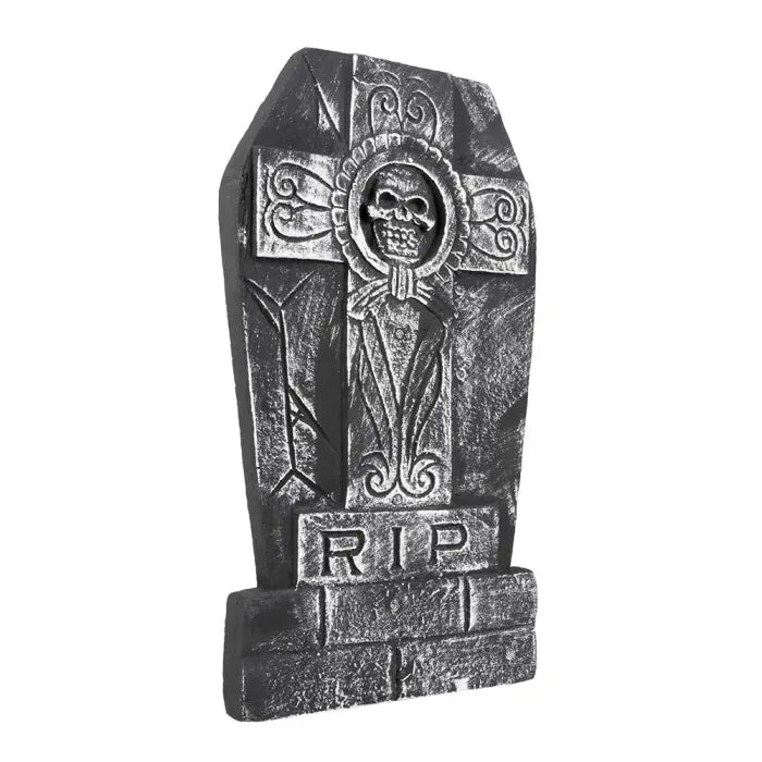 Feestbazaar Grafsteen Skull Cross RIP (50x27cm)