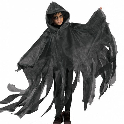 Feestbazaar Griezelige Halloween cape kind grijs