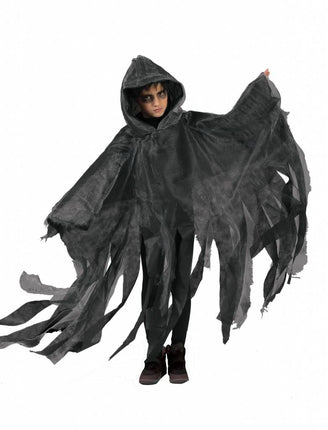 Feestbazaar Griezelige Halloween cape kind grijs
