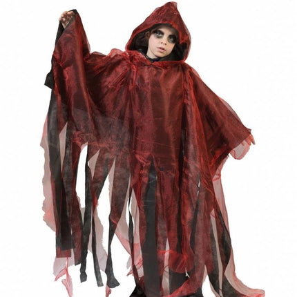 Feestbazaar Griezelige Halloween cape kind rood
