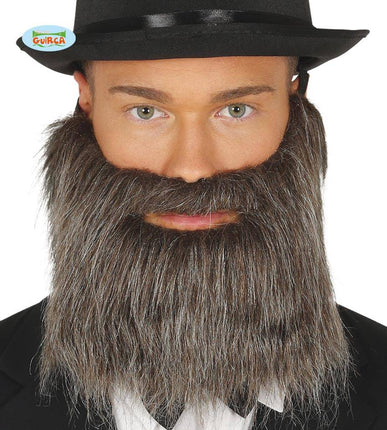 Feestbazaar Grijze baard met snor
