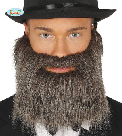 Feestbazaar Grijze baard met snor