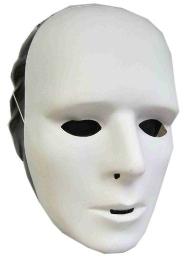 Feestbazaar Grimeermasker wit plastic