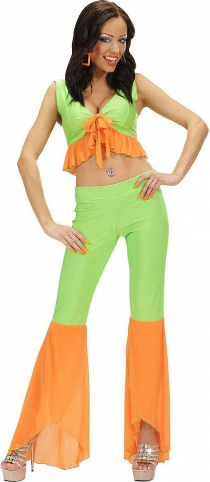 Feestbazaar Groen-oranje samba top en broek