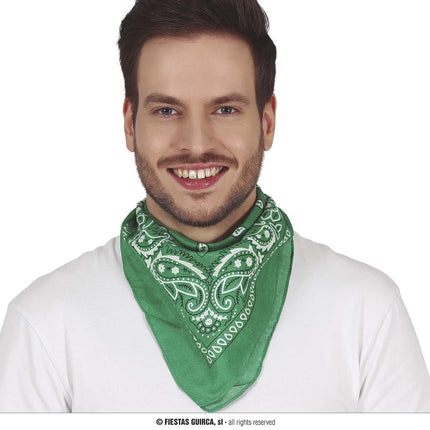 Feestbazaar Groen Sjaaltje Zakdoek Denim