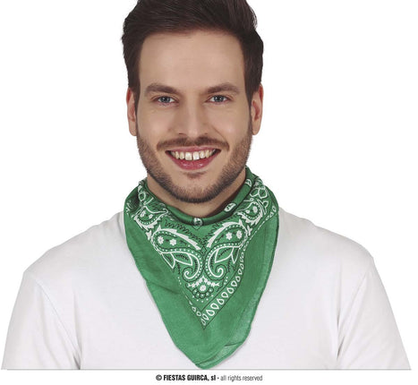 Feestbazaar Groen Sjaaltje Zakdoek Denim
