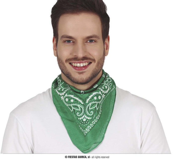 Feestbazaar Groen Sjaaltje Zakdoek Denim