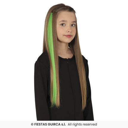 Feestbazaar Groene Hair Extensions 50cm (3st)
