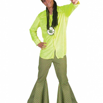 Feestbazaar Groene hippie broek man