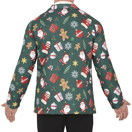 Feestbazaar Groene Kerstmis Blazer Heren Kerstsymbolen